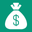 Logo Calculadora de Dividendos com um saco de dinheiro com o símbolo do dólar